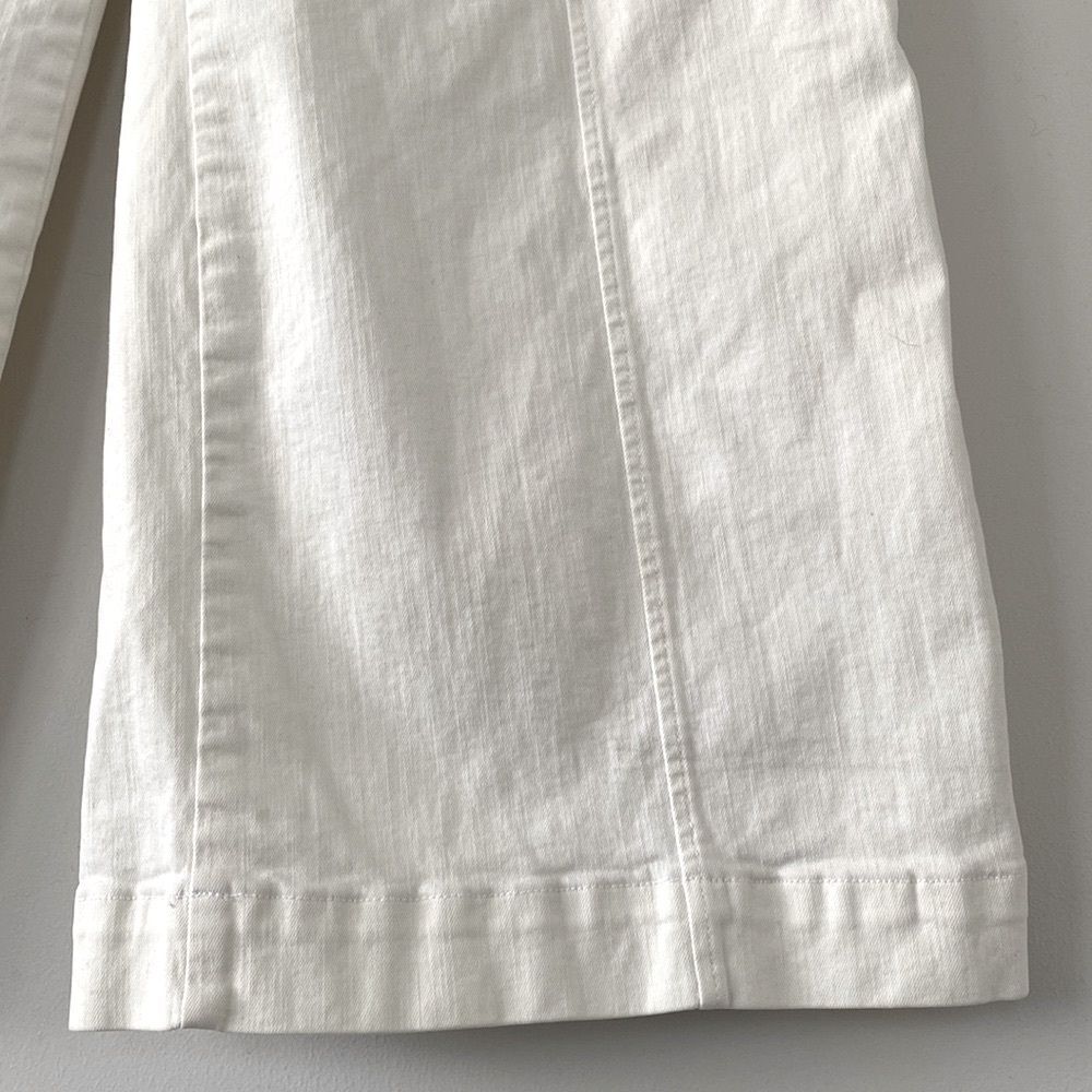 SPANX White Jean Trousers Wide Leg sz XL W32 Retail $148 Classic Preppy Coastal - Picture 6 of 13